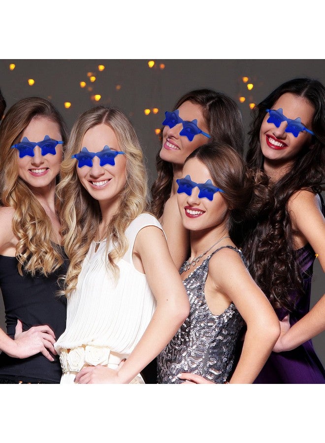 سندير 12 زوجًا من نظارات شمسية بدون إطار على شكل نجمة عيد الميلاد للنساء لحفلات الشتاء وإكسسوارات نجمة خماسية (أزرق كلاسيكي) - Image 5