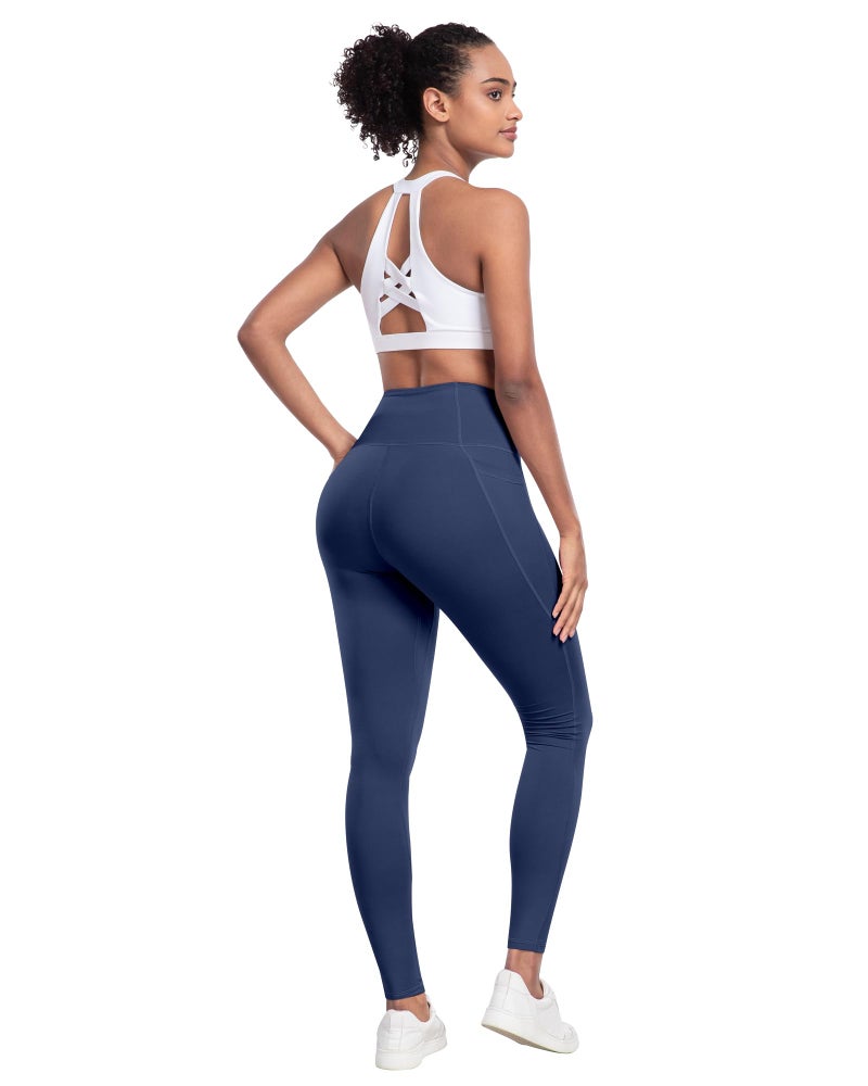 LZYVOO Leggings with Pockets for Women, 6 Packs Soft High Waisted Tummy Control Workout Yoga Pants(2Black2Gray2Navy-M) - Image 5