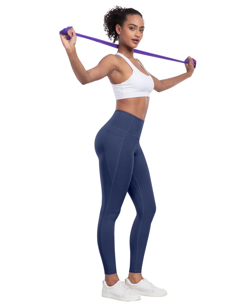 LZYVOO Leggings with Pockets for Women, 6 Packs Soft High Waisted Tummy Control Workout Yoga Pants(2Black2Gray2Navy-M) - Image 4