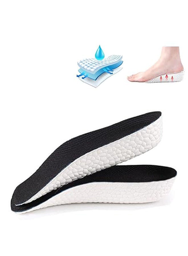 1 Pair Invisible Height Increasing Insoles, 3.5cm Heel Lift Foot Pads Invisible Hidden Soft Heel Cushion Inserts Insoles, Breathable Sports Shock Absorption Half Cushion Insoles for Men Women  - Image 1