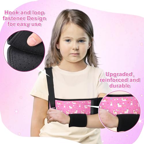 Evervibe Kids Arm Sling Pediatric Shoulder Immobilizer Collarbone Brace Elbow Support Arm Bands Elbow Wrist Sling for Toddler Boy Girl Broken, Fractured Injury(Unicorn Style) - Image 3