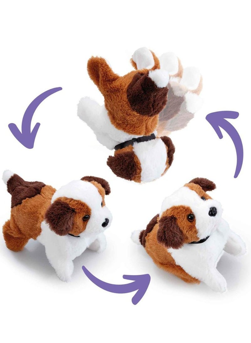 Addo Pitter Patter Pets Flip Over Puppy, Battery Operated | Can Walk, Wag it's Tail and Bark  | With Realistic Movements | Soft Toy | Interactive Plush Toy | Snuggling Plush Pet | Gift for Kids and Toddlers - Image 2