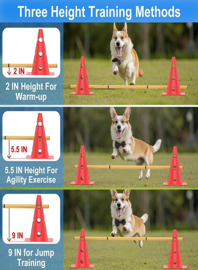TINEPRY Dog Agility Training Hurdle Cone Set, Adjustable Dog Agility Equipment Obstacle Course Backyard Equipment for Pet Exercise 6 Set - Image 4