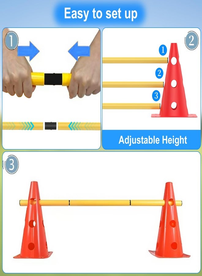 TINEPRY Dog Agility Training Hurdle Cone Set, Adjustable Dog Agility Equipment Obstacle Course Backyard Equipment for Pet Exercise 6 Set - Image 3