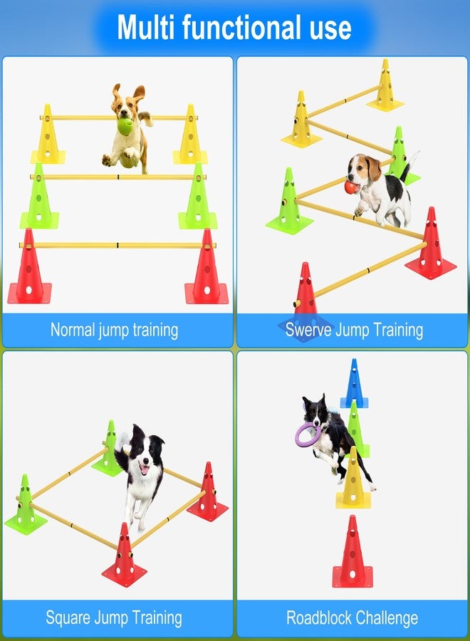 TINEPRY Dog Agility Training Hurdle Cone Set, Adjustable Dog Agility Equipment Obstacle Course Backyard Equipment for Pet Exercise 6 Set - Image 2