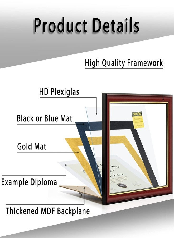 Minesaxel إطار شهادة Minesaxel مقاس 11x14 مع فتحة مقاس 8.5x11 ولوحة سوداء، لعرض شهادة التخرج مقاس 8.5x11، يُعلق على الحائط أو يُعرض على سطح الطاولة (أحمر كرزي، عبوة من قطعتين) - Image 2