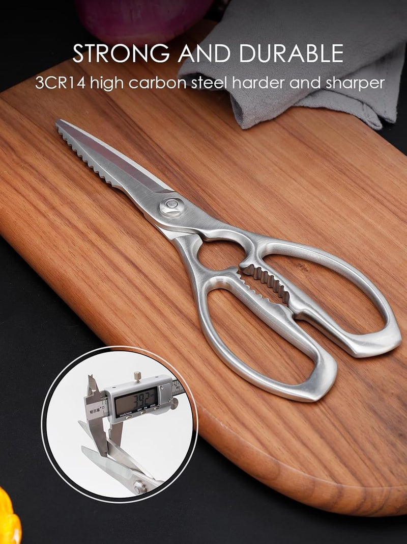 SimCoker Heavy-Duty Kitchen Scissors Forged from Stainless Steel, Kitchen Shears for Food, Ideal Cooking & Culinary Scissors for Meat, Poultry and Vegetables, Dishwasher Safe, 5-Year Warranty - Image 4