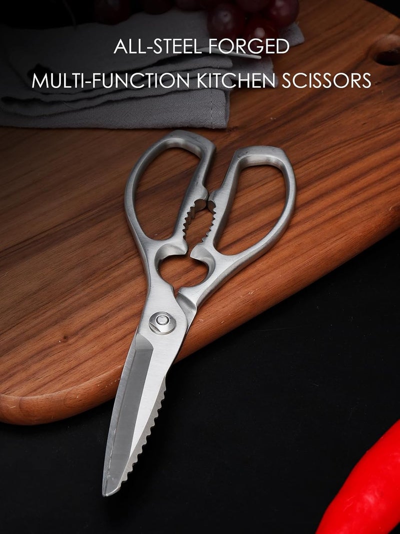 SimCoker Heavy-Duty Kitchen Scissors Forged from Stainless Steel, Kitchen Shears for Food, Ideal Cooking & Culinary Scissors for Meat, Poultry and Vegetables, Dishwasher Safe, 5-Year Warranty - Image 3