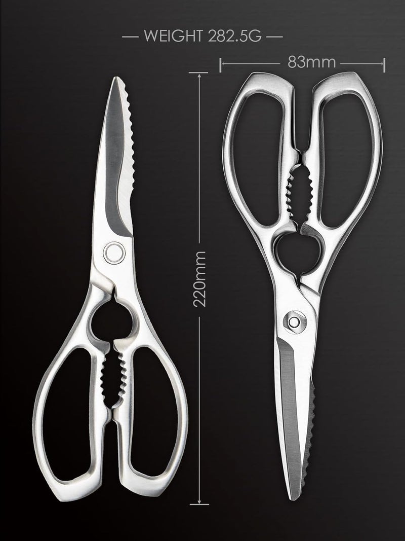 SimCoker Heavy-Duty Kitchen Scissors Forged from Stainless Steel, Kitchen Shears for Food, Ideal Cooking & Culinary Scissors for Meat, Poultry and Vegetables, Dishwasher Safe, 5-Year Warranty - Image 5