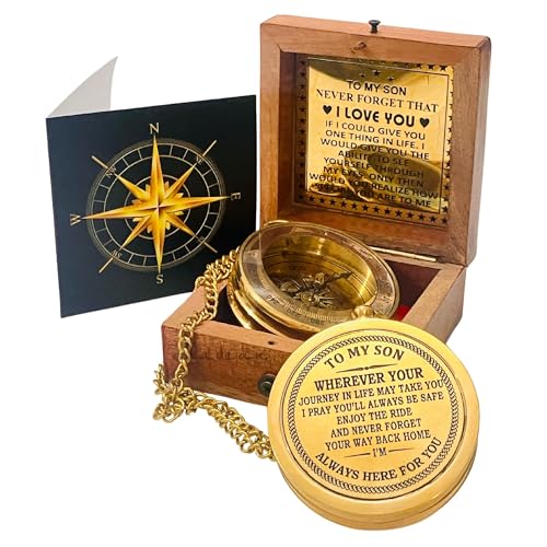 ALADEAN To My Son Compass Gift From Mom and Dad 2 For Teenage Sons Graduation Christmas Birthday Baptism Confirmation Communion - Image 1