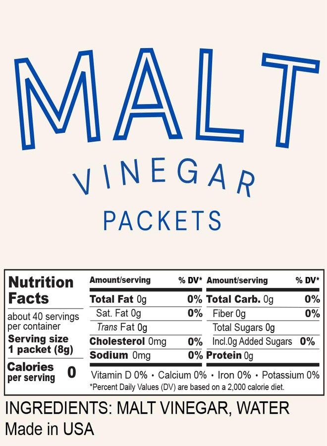crait Malt Vinegar Single-Serve Packets (40 Count) – 8 Gram Portion Control Packs, Tangy English-Style Malt Vinegar, On-the-Go Condiment for Fries, Fish, Salads & Takeout - Image 4