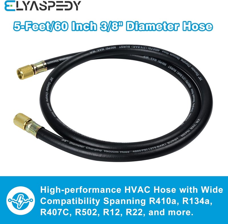 Elyaspedy 2024 Upgrade 3/8" Vacuum Hose - 5 Ft, Black - Image 2