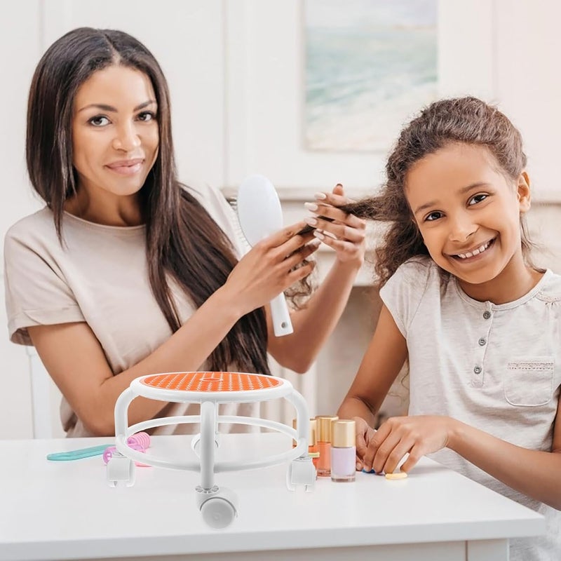 كرسي دوّار منخفض للعناية بالأقدام من هيموبلو مع عجلات وقاعدة دوّارة مستديرة صغيرة للقدمين للاستخدام الاحترافي في صالونات السبا - Image 2