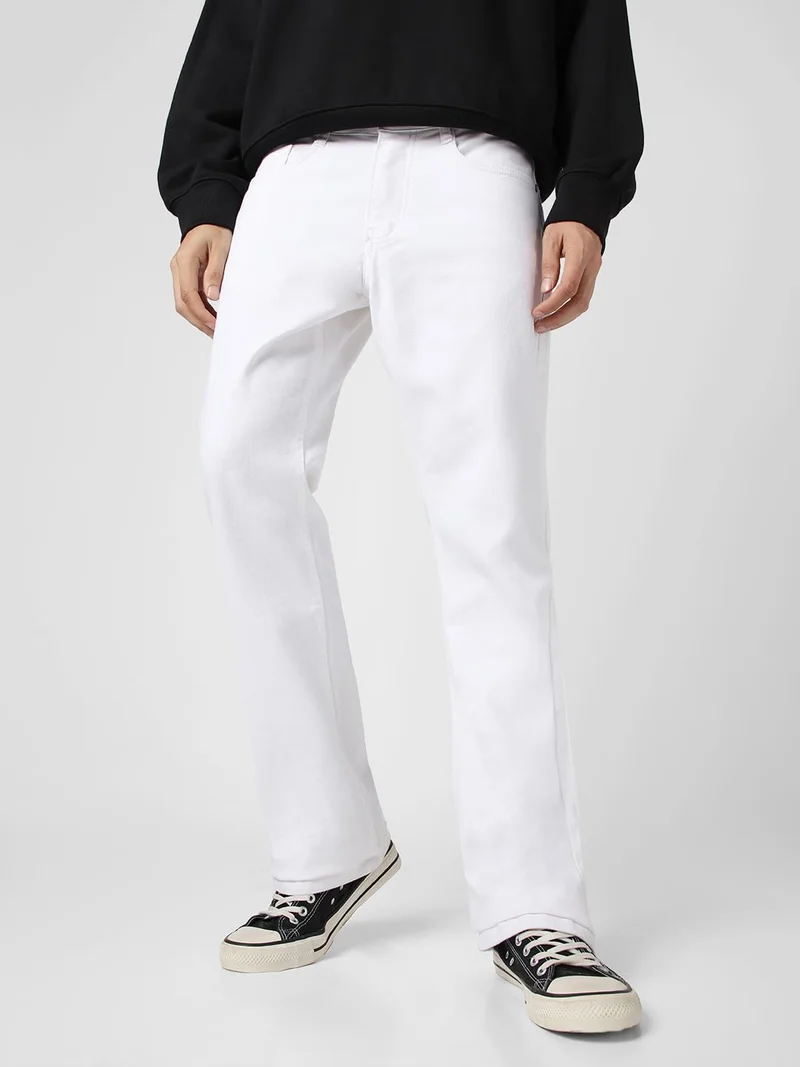أوربانو فاشن Urbano Fashion Men's White Washed Bootcut Jeans Stretchable