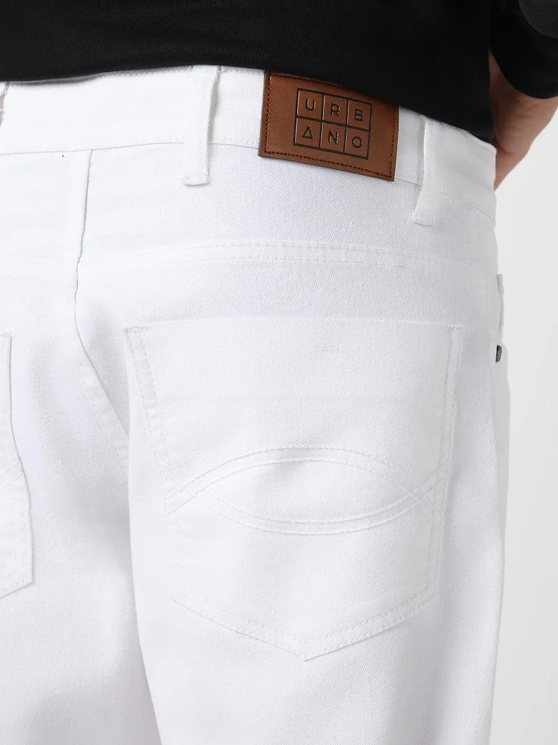 Urbano Fashion  Urbano Fashion Men's White Washed Bootcut Jeans Stretchable  | Best Price UAE