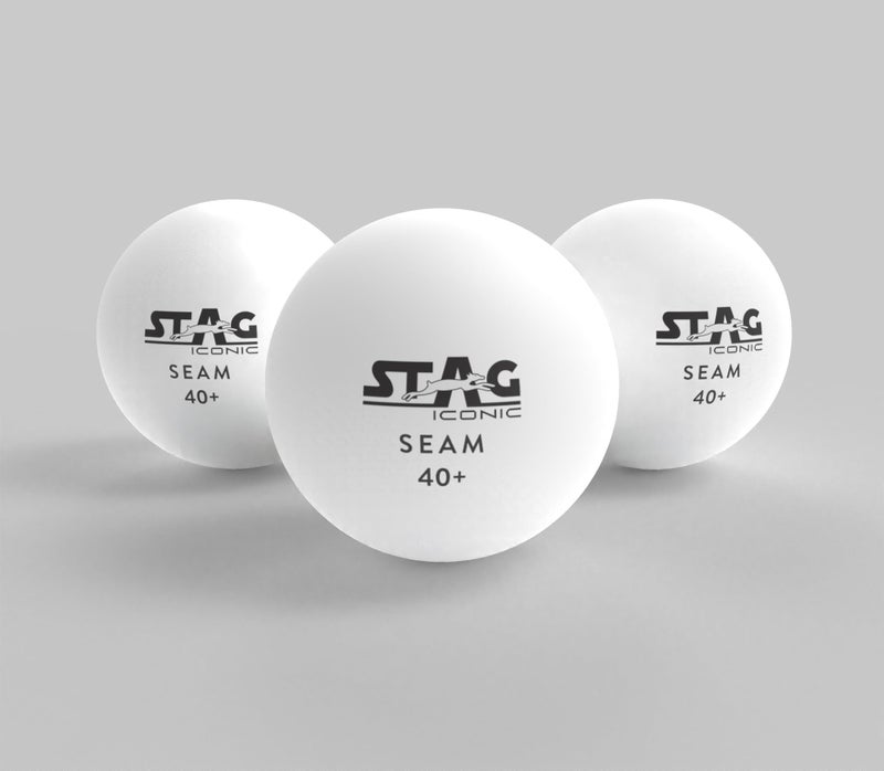 Stag Iconic Seam White Table Tennis (T.T) Balls| Advanced High Performance 40+mm Ping Pong Balls for Training, Tournaments - Offers Great Spin| Durable for Indoor/Outdoor Game - Pack of 12 (White) - Image 2