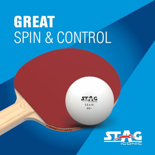 Stag Iconic Seam White Table Tennis (T.T) Balls| Advanced High Performance 40+mm Ping Pong Balls for Training, Tournaments - Offers Great Spin| Durable for Indoor/Outdoor Game - Pack of 12 (White) - Image 3