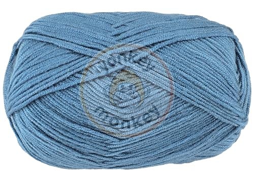 Yonkey Monkey 10-Pack of Yonkey Monkey 500 Grams Yarn - 70% Rayon derived from Bamboo, 30% Cotton - Imported - Cowboy Blue 9030 - Image 5