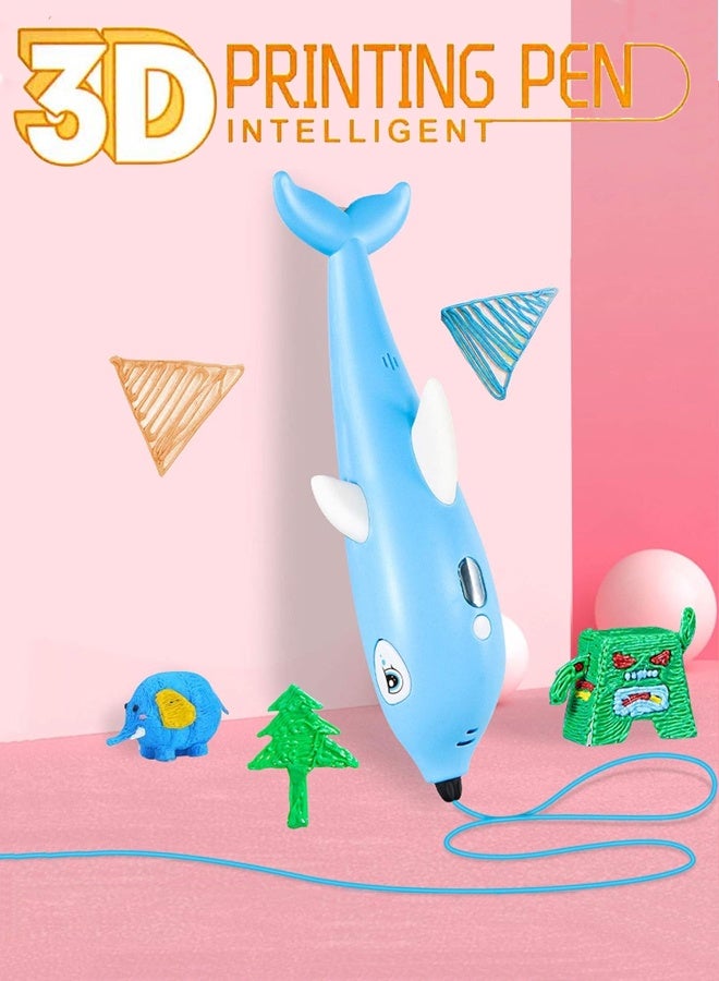 3D Pen, 3D Printing Drawing Printer Pen LCD Display 3D Drawing Stencils,  3D Printing Pen with Display - Includes 3D Pen, 3 Starter Colors of PLA Filament, Stencil Book + Project Guide, and Charger - Image 1