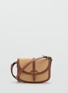 MANGO Contrasting Canvas Shoulder Bag  - Image 1