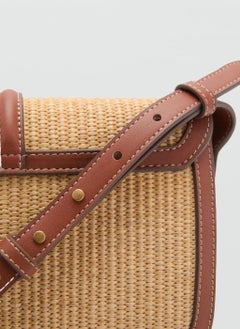 MANGO Contrasting Canvas Shoulder Bag  - Image 4