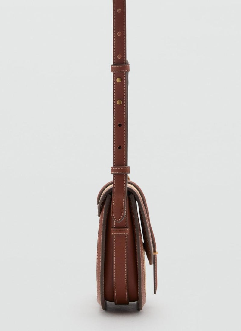 MANGO Contrasting Canvas Shoulder Bag  - Image 3