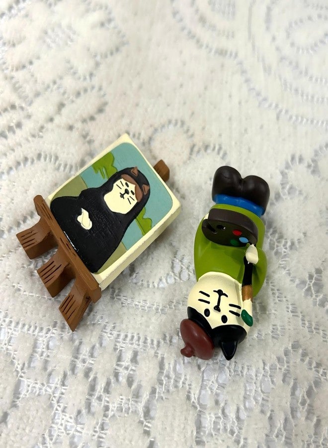 Gwindrise Decorative Cat Artist Fridge Magnets, Adorable Figurine Kitchen Magnets, Funny Gifts for Cat Lovers, Cute Kitchen Decor, 2-Piece Set Refrigerator Magnets - Image 3