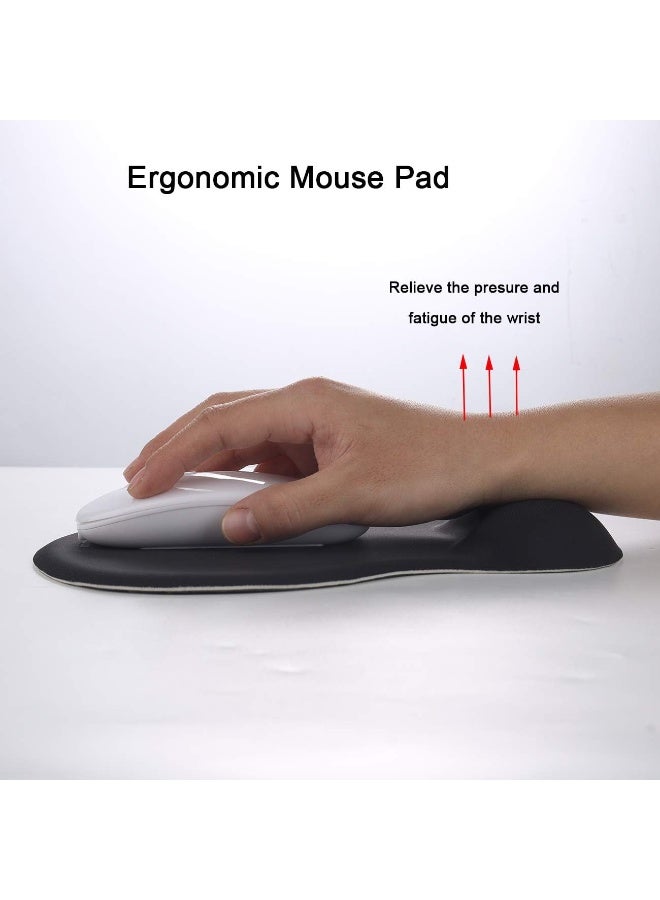 Ergonomic Gel Mouse Pad with Memory Foam Wrist Support, Non-Slip Rubber Base, Comfortable Wrist Rest for Reduced Strain, Smooth Surface for Office Work, Home Use, Laptop and Gaming Setup, Black - Image 2