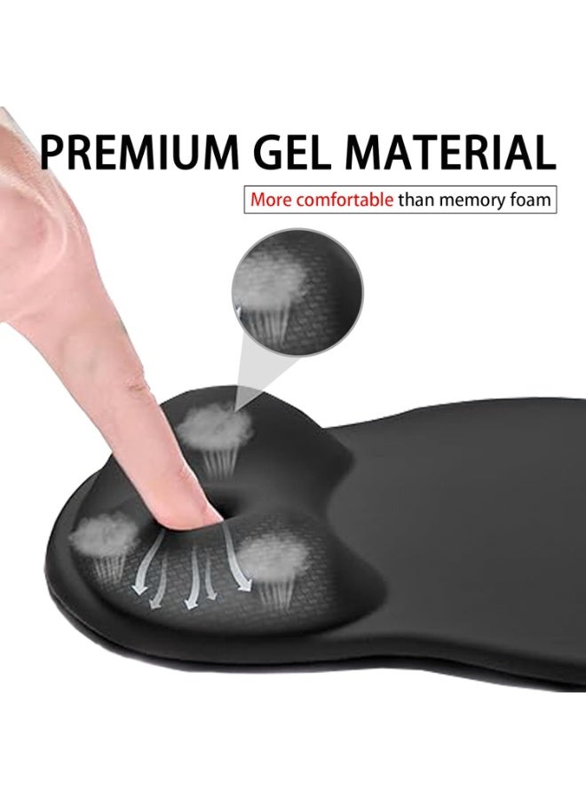 Ergonomic Gel Mouse Pad with Memory Foam Wrist Support, Non-Slip Rubber Base, Comfortable Wrist Rest for Reduced Strain, Smooth Surface for Office Work, Home Use, Laptop and Gaming Setup, Black - Image 5