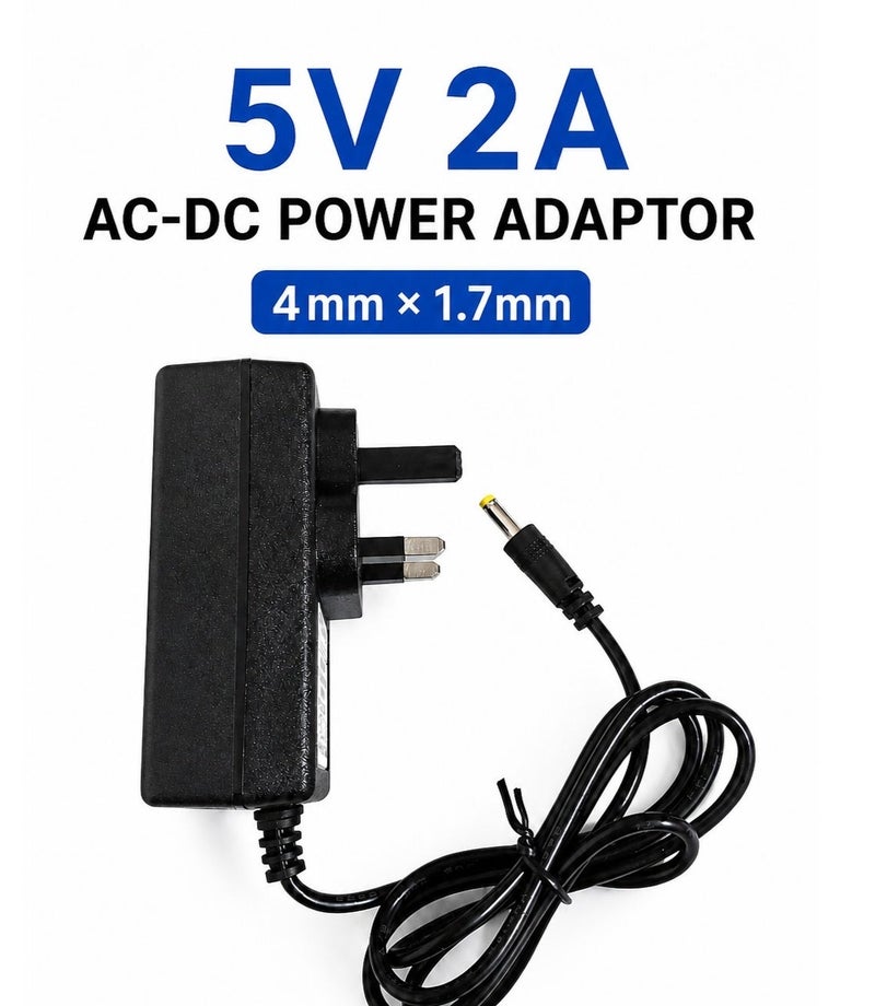 5V 2A AC DC Power Adapter 4mm x 1.7mm UK Plug Charger Power Supply for Router, CCTV Camera, LED Strip - Image 1