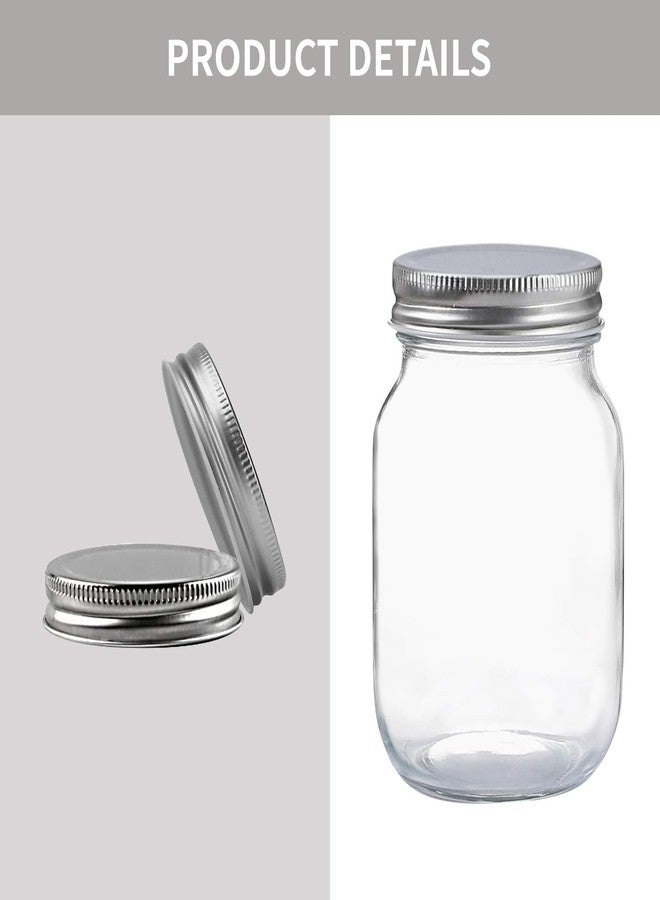 Novelinks 16 oz Plastic Storage Jars with Metal Lids - 12 Pack BPA-Free Clear Food Containers for Pantry, Spices, Snacks, Crafts - Airtight & Leak-Proof Reusable Jars for Kitchen and Home Use (Silver) - Image 2