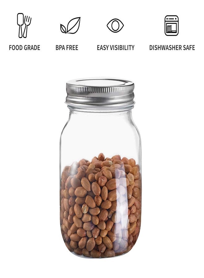 Novelinks 16 oz Plastic Storage Jars with Metal Lids - 12 Pack BPA-Free Clear Food Containers for Pantry, Spices, Snacks, Crafts - Airtight & Leak-Proof Reusable Jars for Kitchen and Home Use (Silver) - Image 4