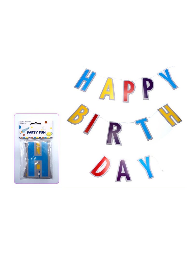 PARTY FUN Happy Birthday Letter Banner Vibrant Celebration Starts Here  - Image 2