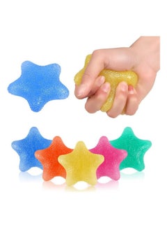 SYOSI Hand Exerciser Grip Strengthener Ball, Five-Star Shaped Stress Balls Silicone Squeeze Toys, Hand Grip Strength Trainer for Adults Kids Elderly, 5 Colors, Set of 5