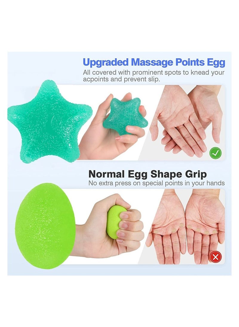 SYOSI - SYOSI Hand Exerciser Grip Strengthener Ball, Five-Star Shaped Stress Balls Silicone Squeeze Toys, Hand Grip Strength Trainer for Adults Kids Elderly, 5 Colors, Set of 5 - Image 1