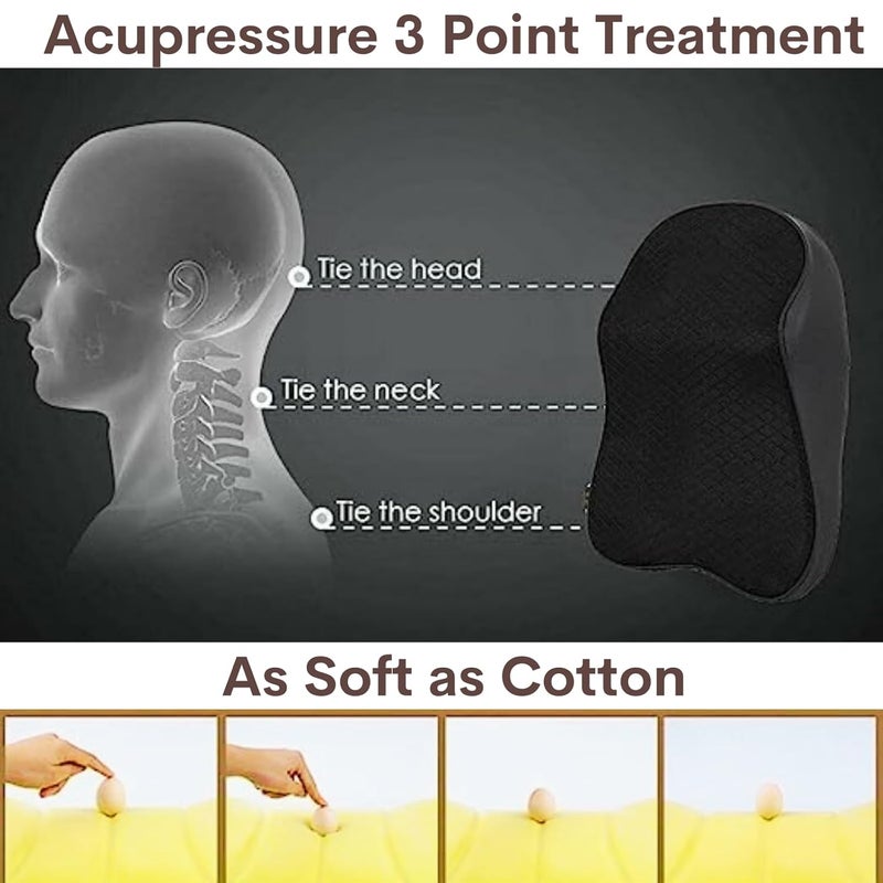 DURAZO Car Seat Headrest Neck Rest Cushion Car Neck Pillow Durable 100 Pure Memory Foam Neck Pillow with Breathable Removable Cover Comfortable Ergonomic Neck Pain Relief Size 40X26 CM - Image 4