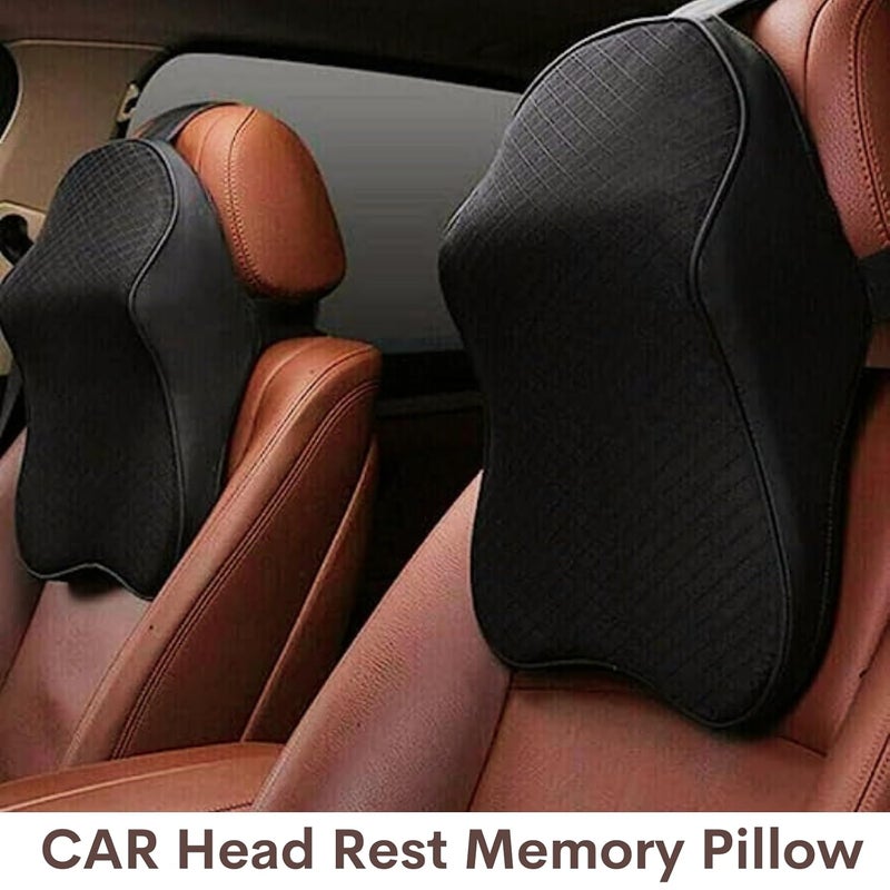 DURAZO Car Seat Headrest Neck Rest Cushion Car Neck Pillow Durable 100 Pure Memory Foam Neck Pillow with Breathable Removable Cover Comfortable Ergonomic Neck Pain Relief Size 40X26 CM - Image 2