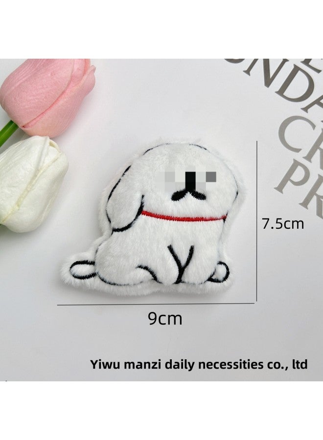 Loquat Explosive Cartoon Bow Tie Small White Dog Squeak Plush Pendant Couple Key Chain Bag Accessories Doll Machine Wholesale