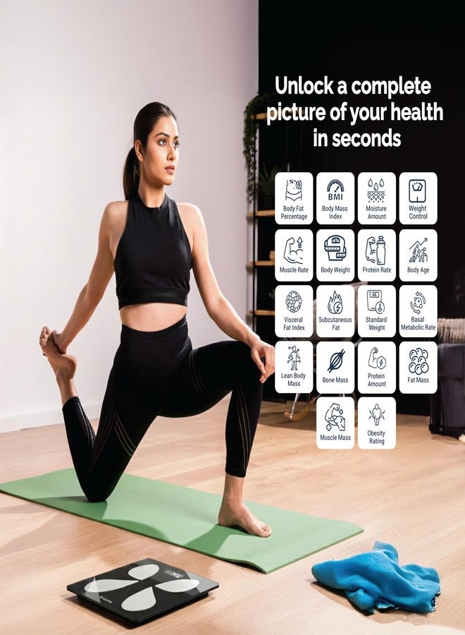 GoodFlip Smart Body Composition Analyser & Digital Scale – 18+ Body Metrics, Bluetooth App Sync (Android & iOS), Accurate Body Weight & Health Tracking, Auto Step-On, 180 kg Max - Image 2