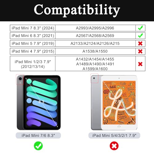 Soke Case for iPad mini 7 (A17 Pro) 2024/ Mini 6 2021 8.3 Inch,with Built-in Screen Protector and Kickstand, Rugged Full-Body Protective Cover for Apple iPad mini 7th/6th Generation - Black - Image 2