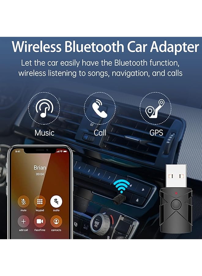 KASTWAVE Bluetooth 5.2 Transmitter Receiver, 5-In-1 Car Bluetooth Adapter, Noise Canceled 3.5Mm Jack Aux Bluetooth Amplifiers For Car, Home Stereo, Speakers, And Headphones, Black - Image 5