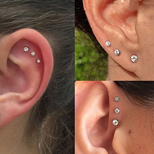 QWALIT 18g Threadless Nose Stud Flat Back Nose Studs Flatback Cartilage Earring Threadless Flat Back Earrings Push in Nose Rings with Backs Piercing Taper Insertion Tool Piercing Changing Tool - Image 5
