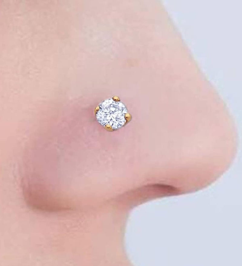 QWALIT 18g Threadless Nose Stud Flat Back Nose Studs Flatback Cartilage Earring Threadless Flat Back Earrings Push in Nose Rings with Backs Piercing Taper Insertion Tool Piercing Changing Tool - Image 3