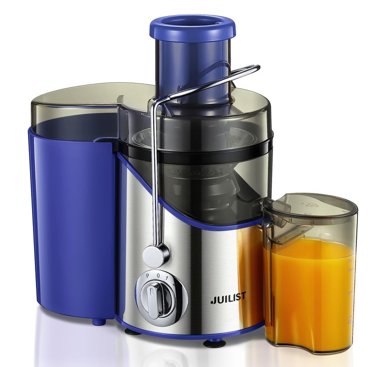 عصارات جويليست 3 عصارة ذات فم واسع لعصير الخضار والفواكه مع إعدادات سرعة 3 محرك 400 واط سهل التنظيف أزرق