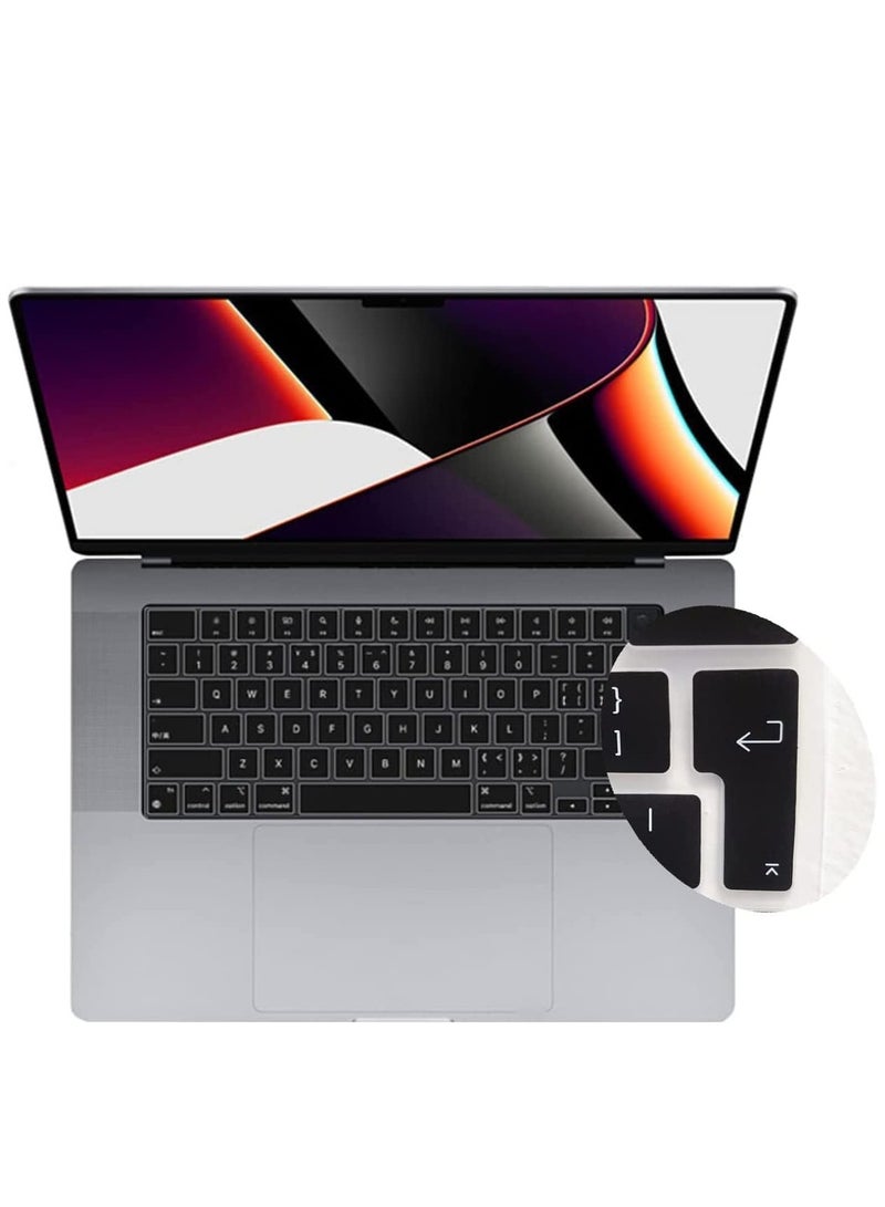 English UK Keyboard Cover for 2022 MacBook Air M2 Chip 13.6" A2681 MacBook Pro 16-inch & 14-inch models 2021 & 2022 MacBook Pro 16 A2485 MacBook Pro 14 M1 Pro & M1 Max Chip A2442 Black - Image 2