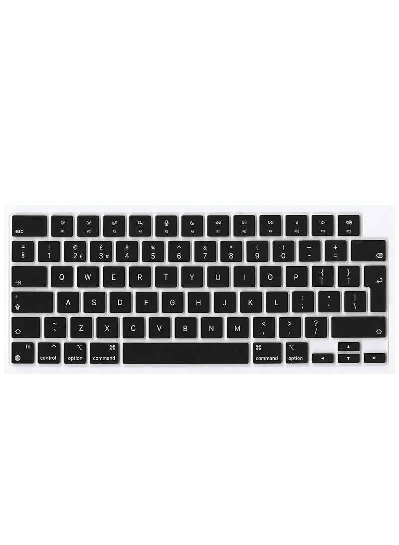 English UK Keyboard Cover for 2022 MacBook Air M2 Chip 13.6" A2681 MacBook Pro 16-inch & 14-inch models 2021 & 2022 MacBook Pro 16 A2485 MacBook Pro 14 M1 Pro & M1 Max Chip A2442 Black - Image 4