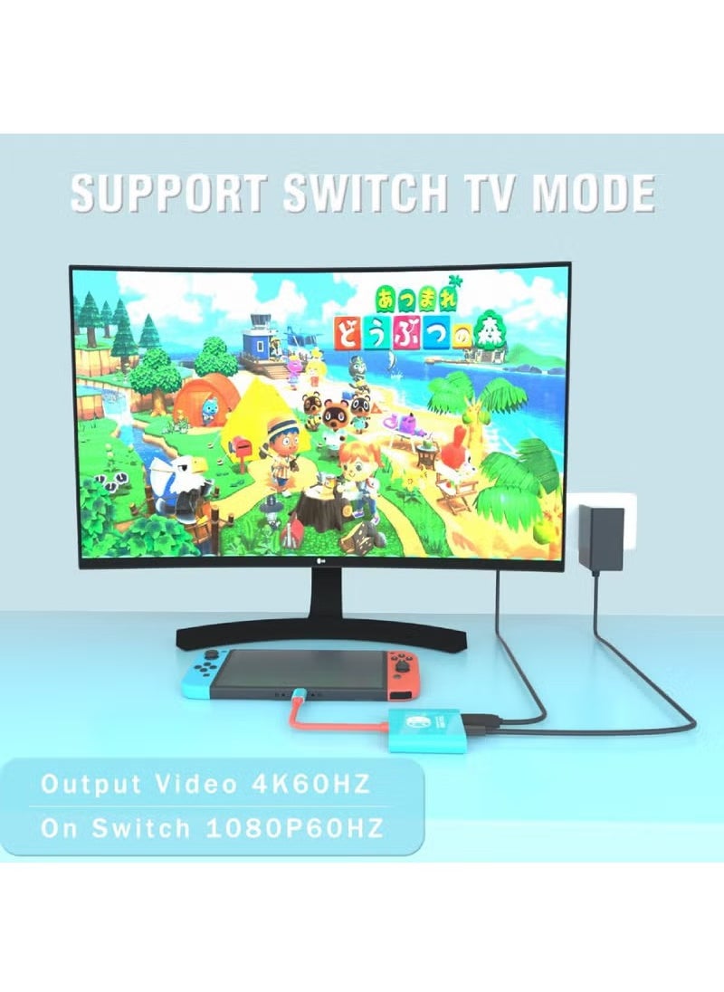 Rock Pow - Switch Dock for Nintendo Switch Docking Station Portable Switch TV Dock Adapter Compatible Nintendo Switch/OLED/Steam Deck Support Switch TV Mode with HDMI2.0 Replacement Travel Dock for Switch - Image 1