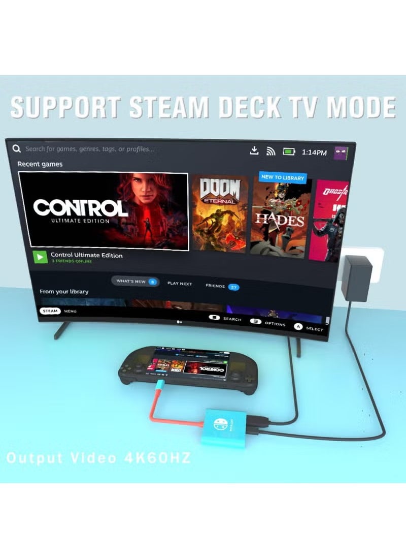 Rock Pow - Switch Dock for Nintendo Switch Docking Station Portable Switch TV Dock Adapter Compatible Nintendo Switch/OLED/Steam Deck Support Switch TV Mode with HDMI2.0 Replacement Travel Dock for Switch - Image 1