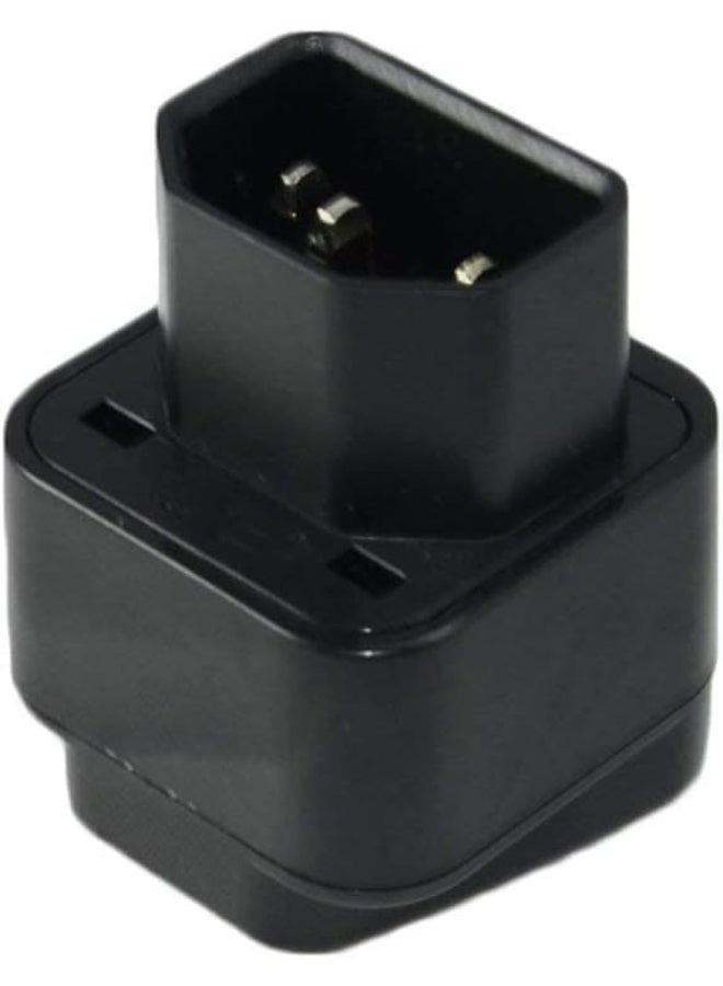 BEST ONE 2-Pack C14 to Universal Female Socket Power Adapter AC Plug – Heavy Duty IEC 60320 C14 Male to Universal Female Power Converter – 250V 10A – Black - Image 5
