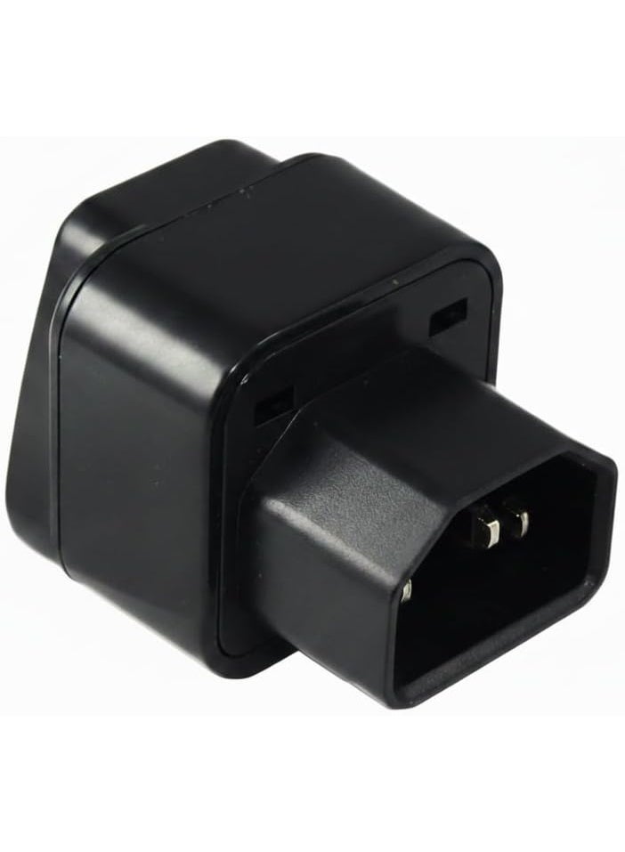 BEST ONE 2-Pack C14 to Universal Female Socket Power Adapter AC Plug – Heavy Duty IEC 60320 C14 Male to Universal Female Power Converter – 250V 10A – Black - Image 3